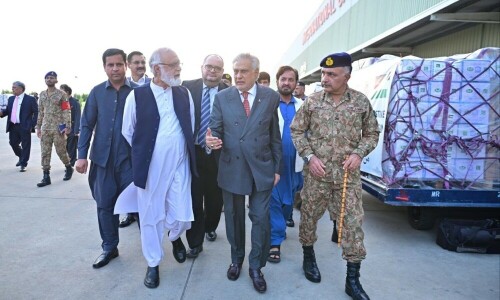 Pakistan sends off 17th consignment of relief goods for Gaza