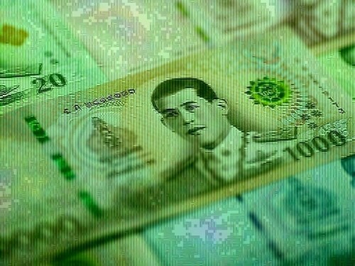 Thai baht/US dollar weaker on Wednesday