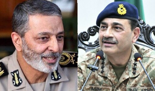 پاکستان اور ایران کے آرمی چیفس کا سرحد پار دہشت گردی کے خلاف مشترکہ کارروائی کا عزم