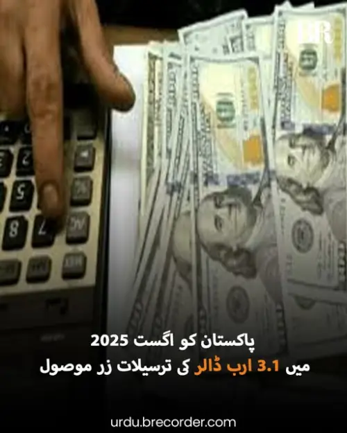 پاکستان کو اگست 2025 میں 3.1 ارب ڈالر کی ترسیلات زر موصول