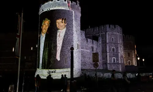 Four arrested after Trump, Epstein images projected onto Britain’s Windsor Castle Four arrested after Trump, Epstein images projected onto Britain’s Windsor Castle