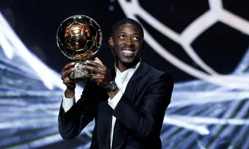 Eye on the prize: Dembele rejoices in Ballon d&rsquo;Or glory
