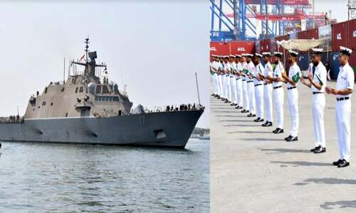 US Navy ship arrives at Karachi Port US Navy ship arrives at Karachi Port