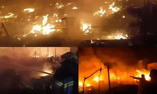 گلستانِ جوہر میں خوفناک آتشزدگی، 500 سے زائد جھونپڑیاں جل کر خاکستر