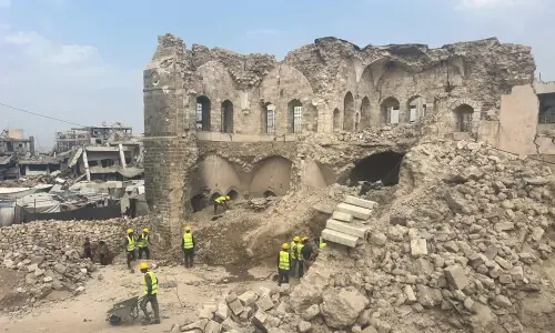 Gazans begin to restore historic fort damaged in war