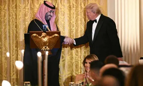 Saudi crown prince seeks to burnish image with Corporate America&rsquo;s top executives