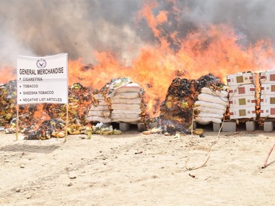 Customs destroys large cache of contraband, expired goods
