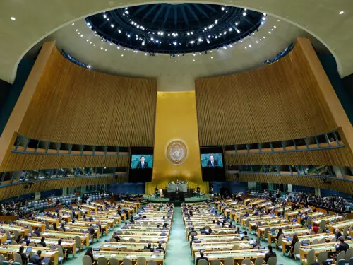Pakistan-sponsored self-determination resolution adopted by UNGA