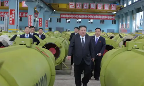 North Korea&rsquo;s Kim orders factories to make more missiles in 2026