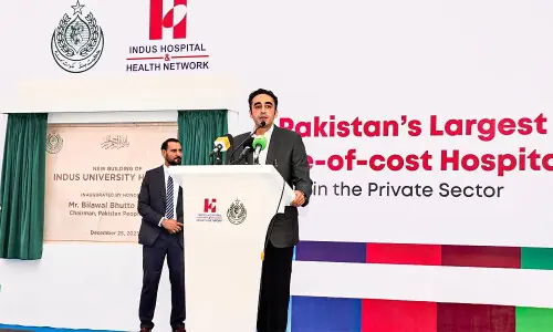 Bilawal inaugurates Rs72 billion Indus University Hospital project