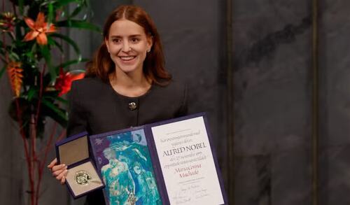 Daughter of Machado picks up Nobel peace prize in her absence