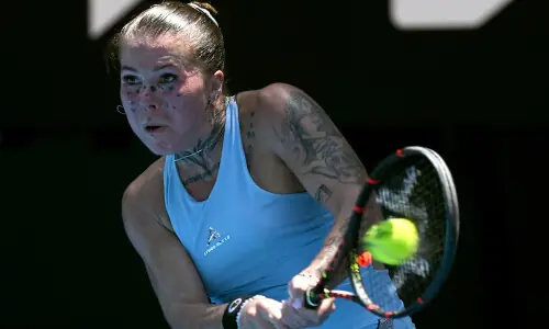 Champ Madison Keys shaky early but advances in Australian Open