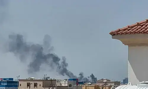 Smoke rising from US embassy in Kuwait City