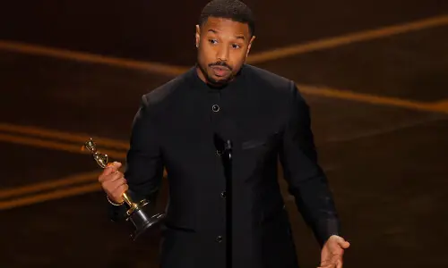 Michael B. Jordan wins best actor Oscar for dual role in &lsquo;Sinners&rsquo;