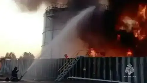 Russia&rsquo;s Ust-Luga port damaged by Ukrainian drones, fire breaks out