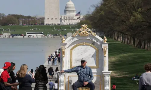 Golden toilet mocks Trump decor as White House defends renovations Golden toilet mocks Trump decor as White House defends renovations