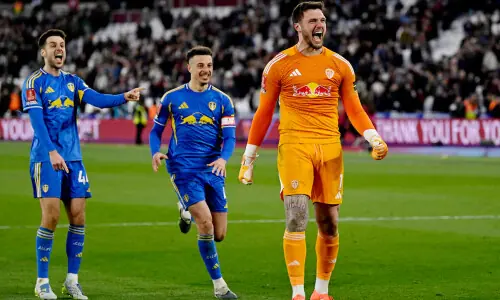 Perri&rsquo;s penalty heroics help Leeds beat West Ham to reach FA Cup semis