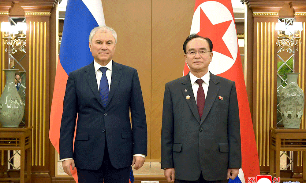 Russia's parliamentary speaker visits Pyongyang, KCNA says