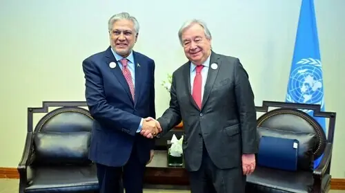 FM Dar, UN chief discuss regional situation in phone call