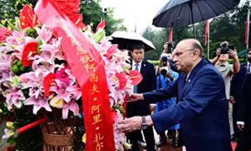 Zardari visits Mao Zedong&rsquo;s hometown, pays tribute at Statue Square