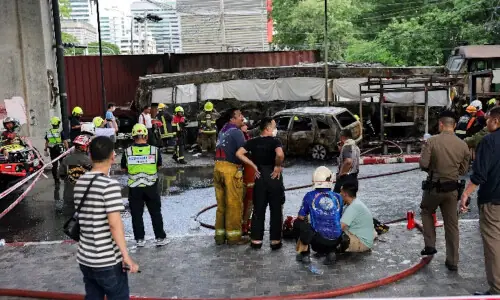 At least eight killed after train collision sparks bus fire in Thailand