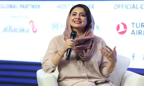 Aaj News&rsquo; Sidra Iqbal addresses GIES on future of capital and value creation