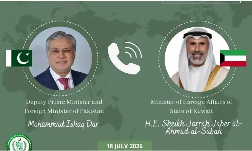 Pakistani, Kuwaiti FMs discuss situation Pakistani, Kuwaiti FMs discuss situation