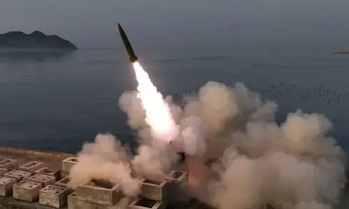 North Korea launches 10 ballistic missiles as US-South Korea drills near end