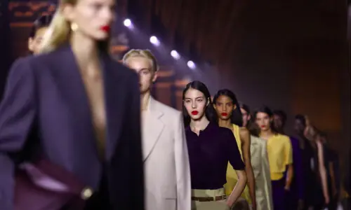 Victoria Beckham presents sheer dresses and oversized suits for spring/summer 2027