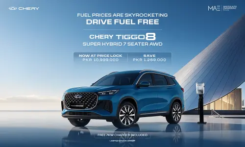 Drive fuel-free: Chery Master offers PKR 1.29 Million upfront savings on Tiggo 8 Super Hybrid AWD