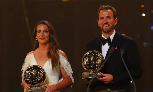 England forward Kane crowned Ballon d'Or winner, Putellas wins women's award
