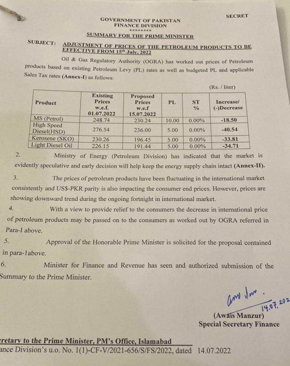 PM Shehbaz announces cut in petrol price by Rs18.5 per litre Pakistan