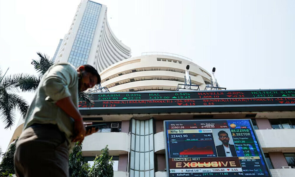 A man walks past the Bombay Stock Exchange (BSE) building in Mumbai, India, March 11, 2025. Photo: Reuters