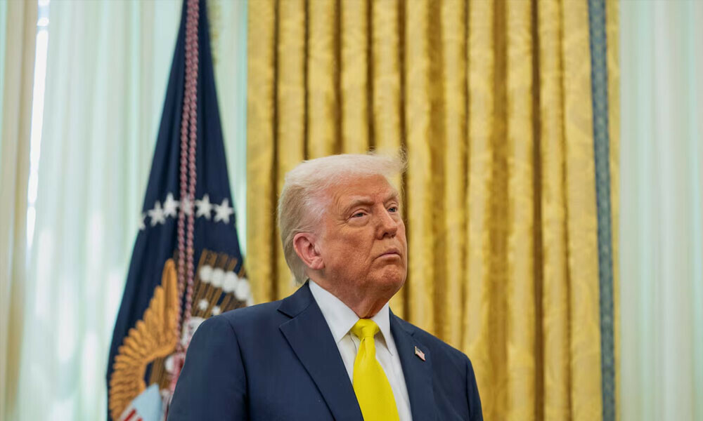 U.S. President Donald Trump listens to remarks during a swearing-in ceremony for Administrator of the Centers for Medicare and Medicaid Services Mehmet Oz in the Oval Office in Washington, D.C., U.S., April 18, 2025. REUTERS