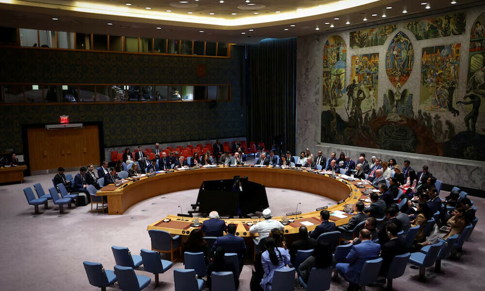 France&rsquo;s Minister for Europe and Foreign Affairs Jean-Noel Barrot chairs a meeting of the United Nations Security Council on the Israel and Palestinian conflict at U.N. Headquarters in New York City, U.S., April 29, 2025. REUTERS