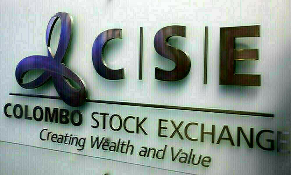 Colombo Stock Exchange logo board is seen at CSE premises in Colombo, Sri Lanka. Photo: Reuters