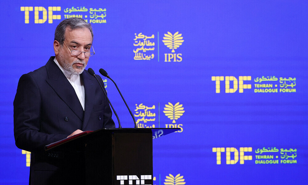 This handout picture provided by the media office of the Iranian presidency shows Foreign Minister Abbas Araghchi addressing the Tehran Dialogue Forum in Tehran on May 18, 2025. Photo: AFP