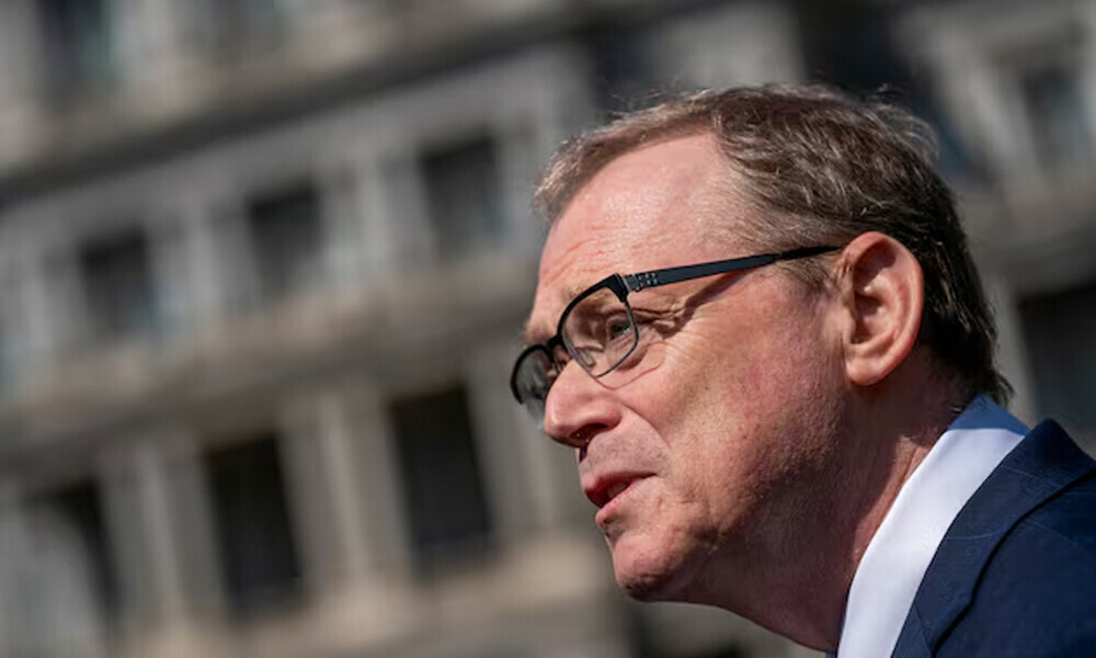 National Economic Council Director Kevin Hassett speaks to reporters at the White House in Washington, D.C., U.S., April 18, 2025. REUTERS