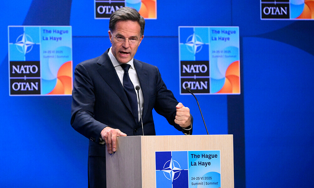 NATO Secretary General Mark Rutte addresses a press conference a day prior to a meeting of The North Atlantic Treaty Organisation (NATO) in The Hague, on June 23, 2025. Photo: AFP