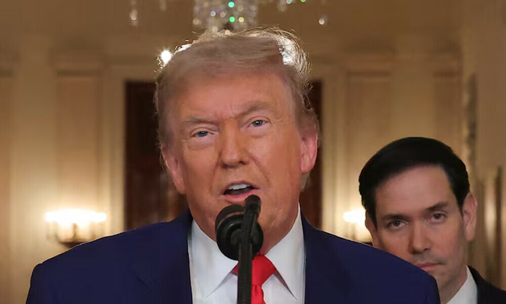 U.S. President Donald Trump delivers an address to the nation at the White House in Washington, D.C., U.S. June 21, 2025, following U.S. strikes on Iran’s nuclear facilities. REUTERS