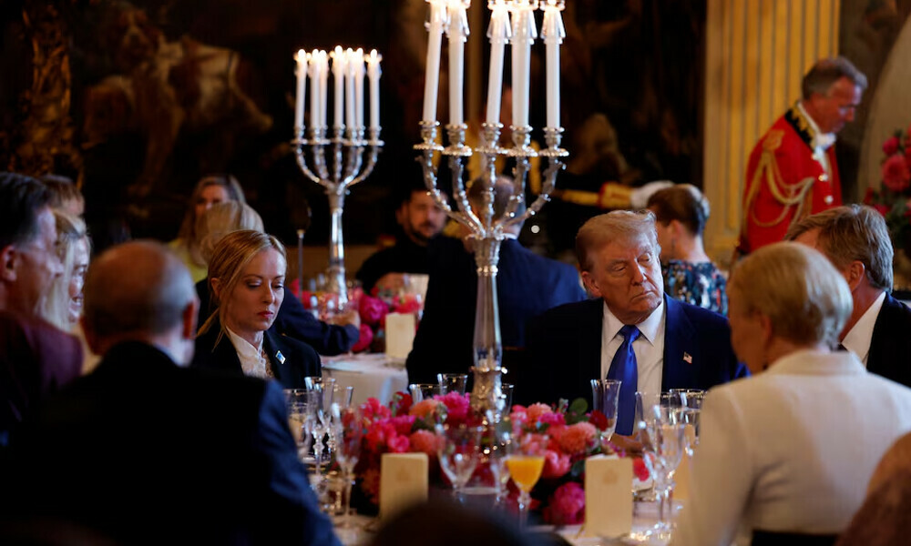 US President Donald Trump and Italy&rsquo;s Prime Minister Giorgia Meloni attend a dinner with NATO heads of state and government at the Paleis Huis ten Bosch ahead of the NATO summit in The Hague, Netherlands, June 24, 2025. Photo: Reuters