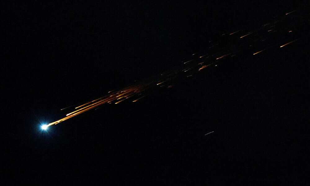 The interception of a missile, that the Israeli military said to have been fired from Yemen, is seen from the city of Ashkelon, Israel, May 22, 2025. REUTERS