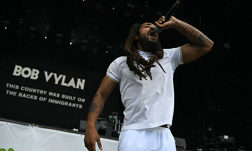 Bobby Vylan of British duo Bob Vylan performs on the West Holts Stage on the fourth day of the Glastonbury festival at Worthy Farm in the village of Pilton in Somerset, south-west England, on June 28, 2025. Photo: AFP