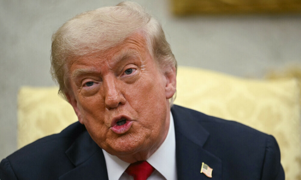 US President Donald Trump speaks during a meeting with NATO Secretary General Mark Rutte in the Oval Office of the White House in Washington, DC on July 14, 2025. Photo: AFP