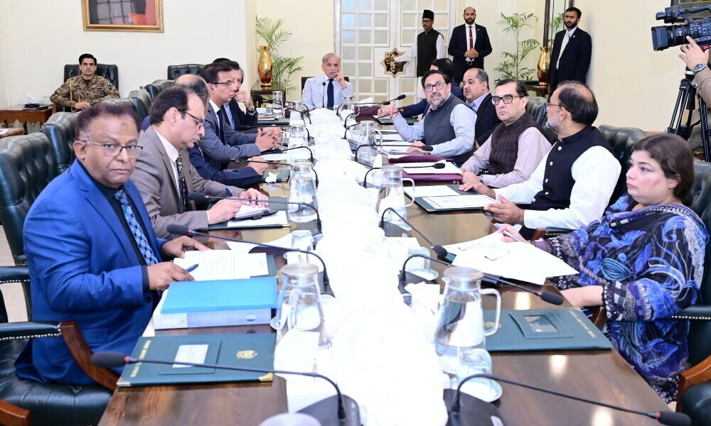 Prime Minister Muhammad Shehbaz Sharif chairs a meeting on encouraging  usage of electric vehicles Islamabad on July 18, 2025. Photo: PMO