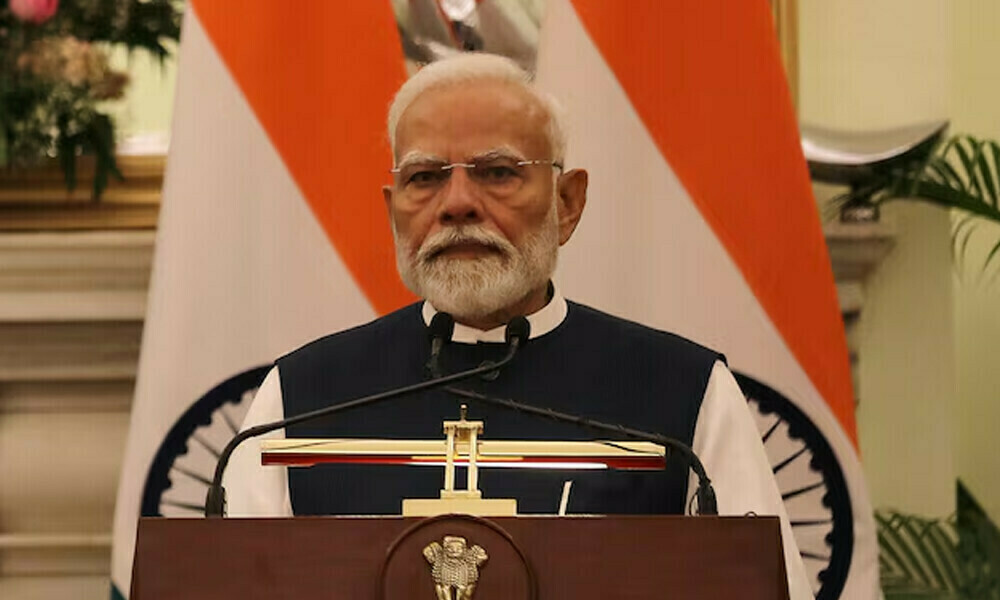 India&rsquo;s Prime Minister Narendra Modi speaks during a joint press statement with European Commission President Ursula von der Leyen at the Hyderabad House in New Delhi, India, February 28, 2025. Photo: Reuters
