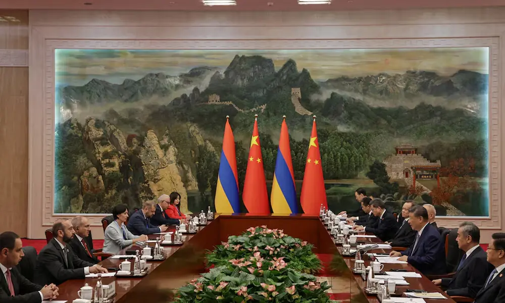 China&rsquo;s President Xi Jinping speaks during a bilateral meeting with Armenia&rsquo;s Prime Minister Nikol Pashinyan ahead of the Shanghai Cooperation Organization (SCO) Summit 2025 in Tianjin, China, 31 August, 2025. Photo: Reuters