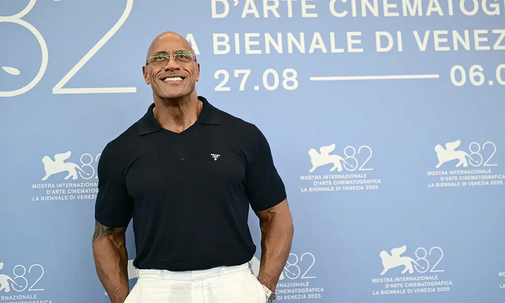 US actor and wrestler Dwayne Johnson attends the photocall of the movie &ldquo;The Smashing Machine&rdquo; presented in competition at the 82nd International Venice Film Festival, at Venice Lido on Sepember 1, 2025. Photo: AFP