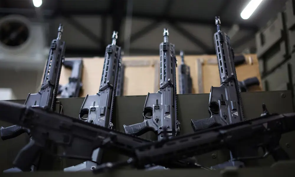 GROT C16 FB-M1, modular assault rifles system is seen at PGZ (Polska Grupa Zbrojna) arms factory Fabryka Broni Lucznikin Radom Poland, November 7, 2022. REUTERS
