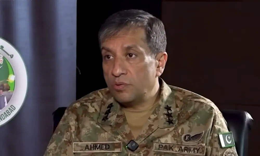 Director-General (DG) Inter-Services Public Relations (ISPR) Lieutenant General Ahmed Sharif Chaudhry. Photo: Screengrab/YouTube/@ISPR/File